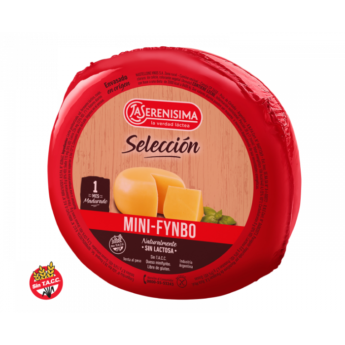 Queso La Serenisima Mini fynbo sin Lactosa 500 gr