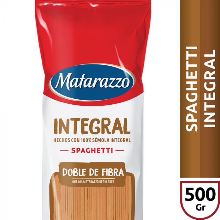 Fideos spaghetti integral Matarazzo x 500 g
