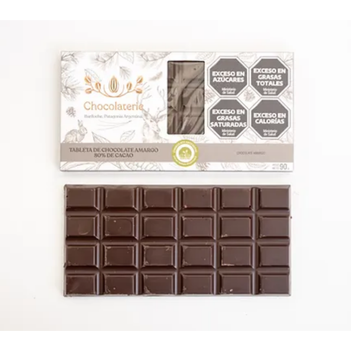Tableta Chocolaterie Chocolate Amargo 80% Cacao 90Gr