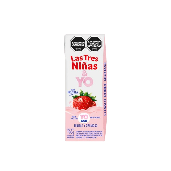 Yogur Frutilla  Las Tres Niñas 190gr