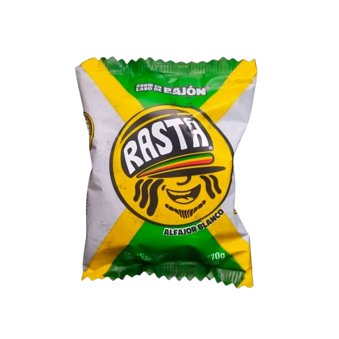 Alfajor Chocolate Blanco Rasta 70 gr 