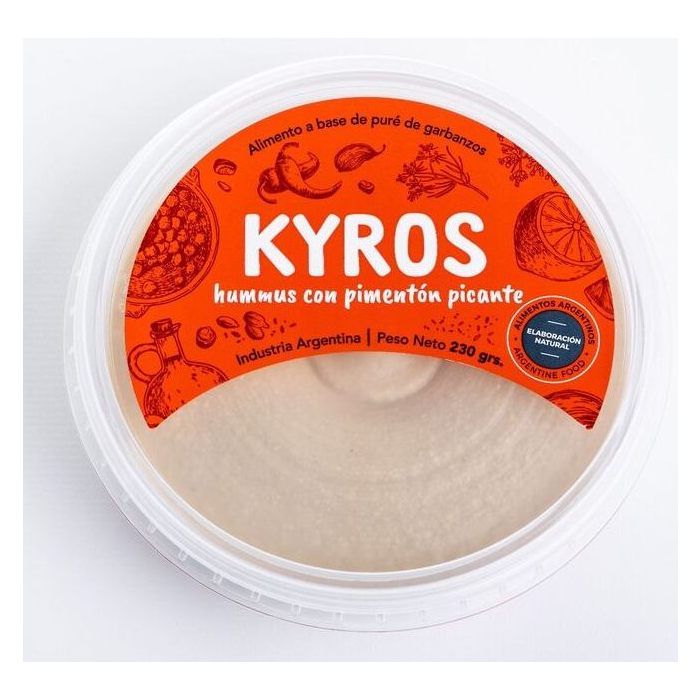 Hummus con Pimentón Picante Kyros x 230 gr