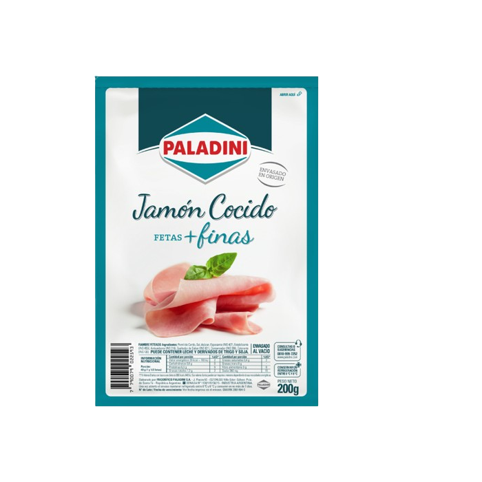 Jamon Cocido en Fetas Finas Paladini 200 gr