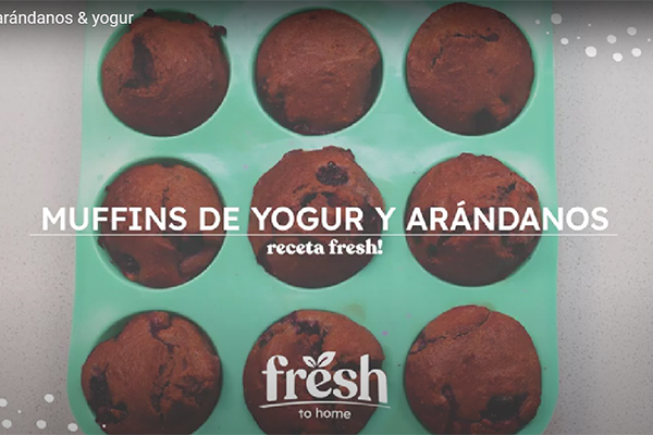 Muffin de yogurt y arándanos